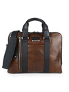 Tumi Aviano Slim Leather Brief Bag In Dark Brown