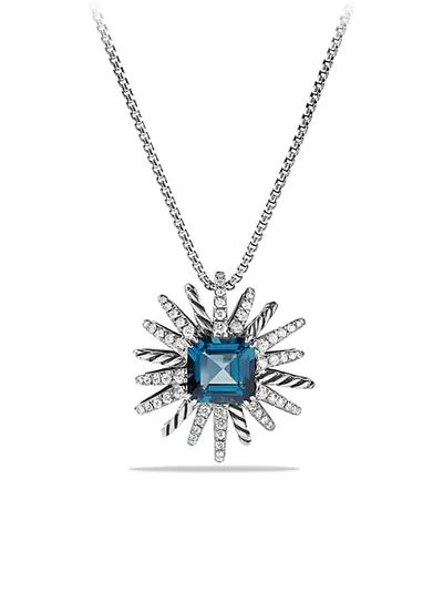 David Yurman Starburst Sterling Silver, Prasiolite & Pav&eacute; Diamond Pendant Necklace