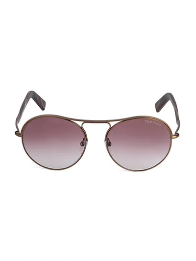 Tom Ford 54mm Matte Avaitor Sunglasses In Red