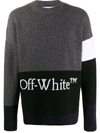 OFF-WHITE BLOCK-PANEL KNITTED JUMPER
