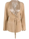 SUPREMA SHAWL LAPELS BELTED JACKET