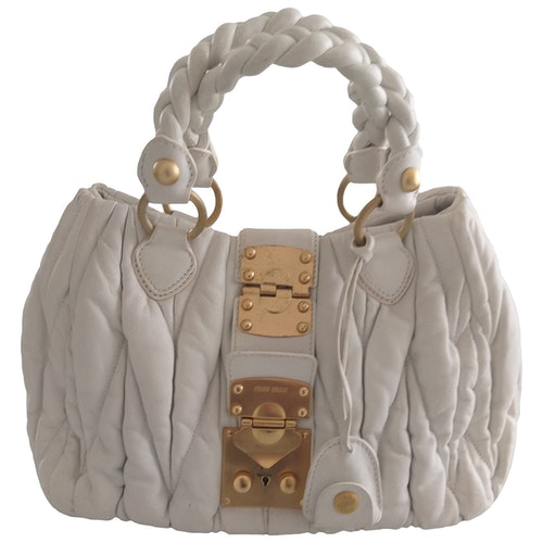 PreOwned Miu Miu MatelassÉ White Leather Handbag ModeSens