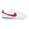 NIKE WHITE & RED CORTEZ BASIC SNEAKERS