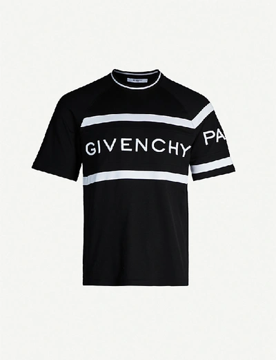 Givenchy Logo-print Cotton-jersey T-shirt In Red%2fblack