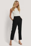 NA-KD CLASSIC CROPPED DARTED SUIT trousers - BLACK