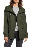 Thread & Supply Double Breasted Peacoat In Olive