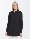 Lafayette 148 Plus-size Italian Stretch Cotton Michelle Blouse In Black