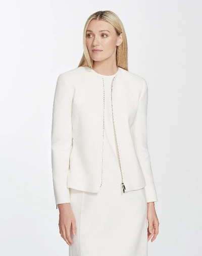 Lafayette 148 Petite Nouveau Crepe Kayla Jacket In White