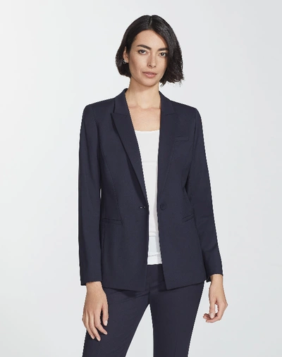 Lafayette 148 Italian Stretch Wool Harvey Jacket In Blue