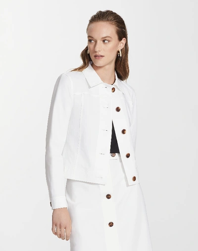 Lafayette 148 Petite Fundamental Bi-stretch Donna Jacket In White