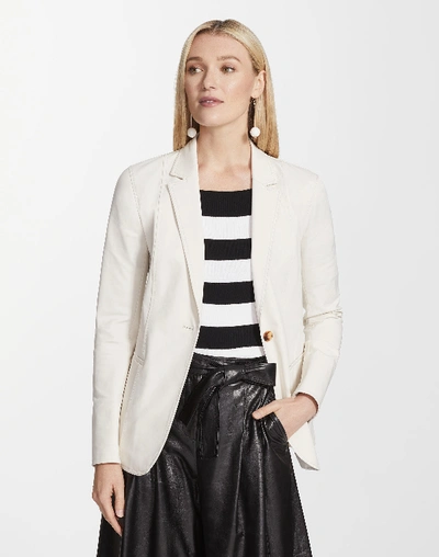 Lafayette 148 Petite Fundamental Bi-stretch Rozella Blazer In Beige