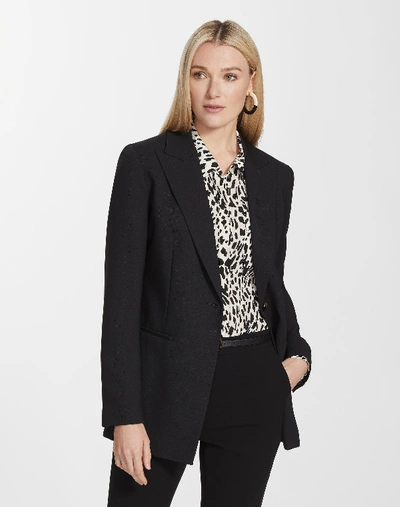 Lafayette 148 Petite Masters Wool Clifford Blazer In Black