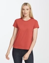 Lafayette 148 Cotton Jersey Modern Tee In Red