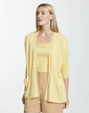Lafayette 148 Plus-size Matte Crepe Open Front Cardigan In Yellow