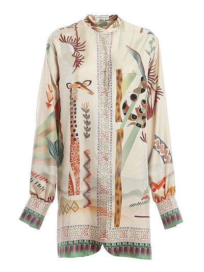 Etro Oversized Long Printed Shirt In Multicolour