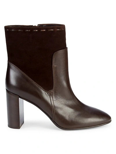 Aquatalia Fineena Suede & Leather Booties In Espresso