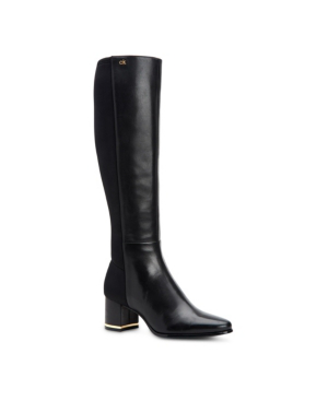 calvin klein black leather boots