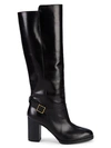 TOD'S GOMMA BLOCK-HEEL LEATHER KNEE-HIGH BOOTS,0400011837927