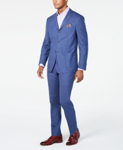 Tallia Orange Men's Slim-fit Blue Melange Suit
