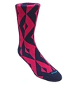 Duchamp London Men's Geometric Design Dress Sock In Pink