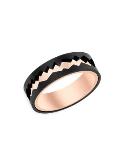 Akillis Women's Capture In Motion Titanium & Rose Gold Rolling Ring