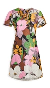 La Doublej Mini Swing Dress S/s Flowers Fantasy In Big Flower