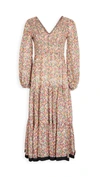 Rixo London Brooke Floral Pattern Maxi Dress In Retro Micro Floral