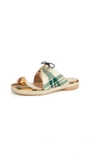 ROSIE ASSOULIN PLEATED FUNKY TOE ESPADRILLE SLIDES