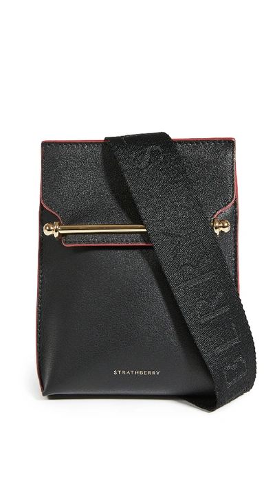 Strathberry Stylist Crossbody Bag In Black/ruby