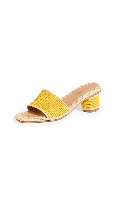 Carrie Forbes Bou Heeled Slides In Natural/stripe