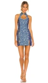 Kim Shui Denim Mini Combo Dress In Denim