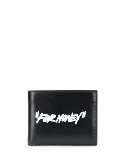 Off-white Quote Bilfold Wallet In Black Leather