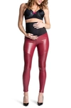 PREGGO LEGGINGS POPSTAR MAMACITA MATERNITY MOTO LEGGINGS,PL21.POPMOTO.LTHR.S