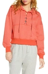 FREE PEOPLE FP MOVEMENT BELIEVE IT LACE-UP HOODIE,OB898465