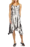 KAREN KANE TIE-DYE HANDKERCHIEF HEM DRESS,1N94136