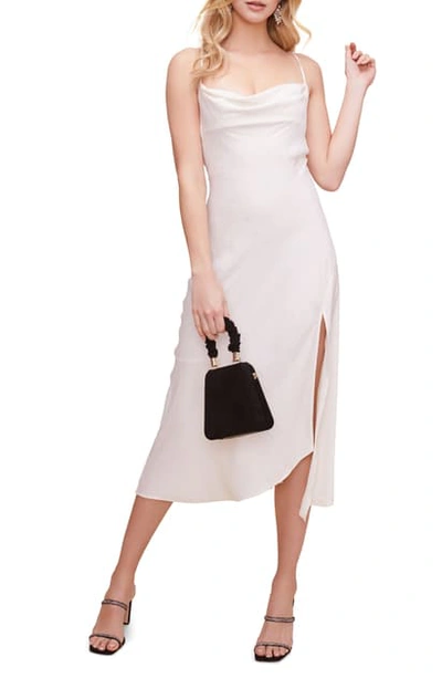 Astr Cowl Neck Midi Dress In Off White