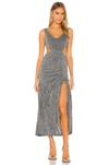 KENDALL + KYLIE RUCHED CUT OUT MAXI DRESS,KENR-WD103-8