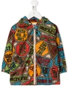 Gucci Sign-print Hooded Jacket In Red