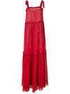 Amir Slama Silk Maxi Dress In Red