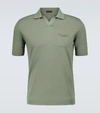 THOM SWEENEY KNITTED POLO SHIRT WITH OPEN COLLAR,P00479841