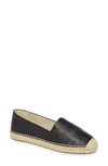 Michael Michael Kors Dylyn Logo Embossed Espadrilles In Black Tumbled Leather