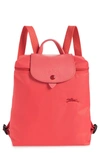 Longchamp Le Pliage Club Backpack In Pomegranate