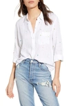 Rails Charli Shirt In White Embroidered Hearts