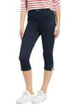 Hue Ultrasoft High Waist Capri Denim Leggings In Black Indigo Wash