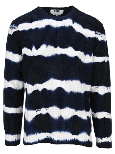 Msgm Cotton Crew-neck Jumper In Blue