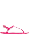 MONCLER LOGO PRINT THONG SANDALS