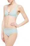 Melissa Odabash Bel Air Embellished Ruched Underwired Bikini Top In Mint