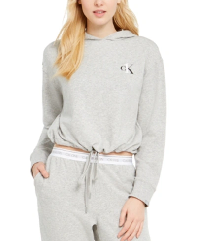 Calvin Klein Ck One Plus Size French Terry Lounge Hoodie In Gray