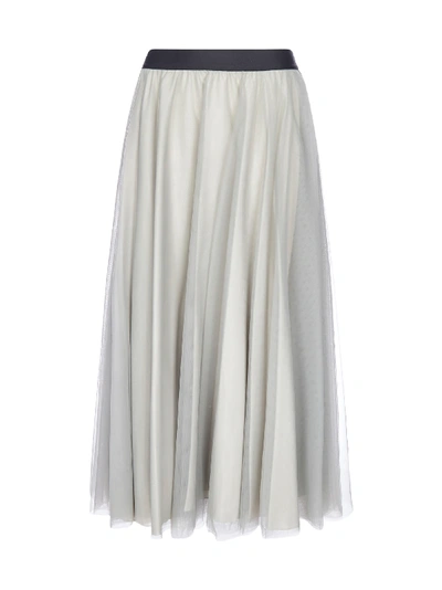 Blanca Vita Grazia Midi Tulle Skirt In Argento