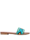 PRADA GEOMETRIC PATTERN SLIDE SANDALS